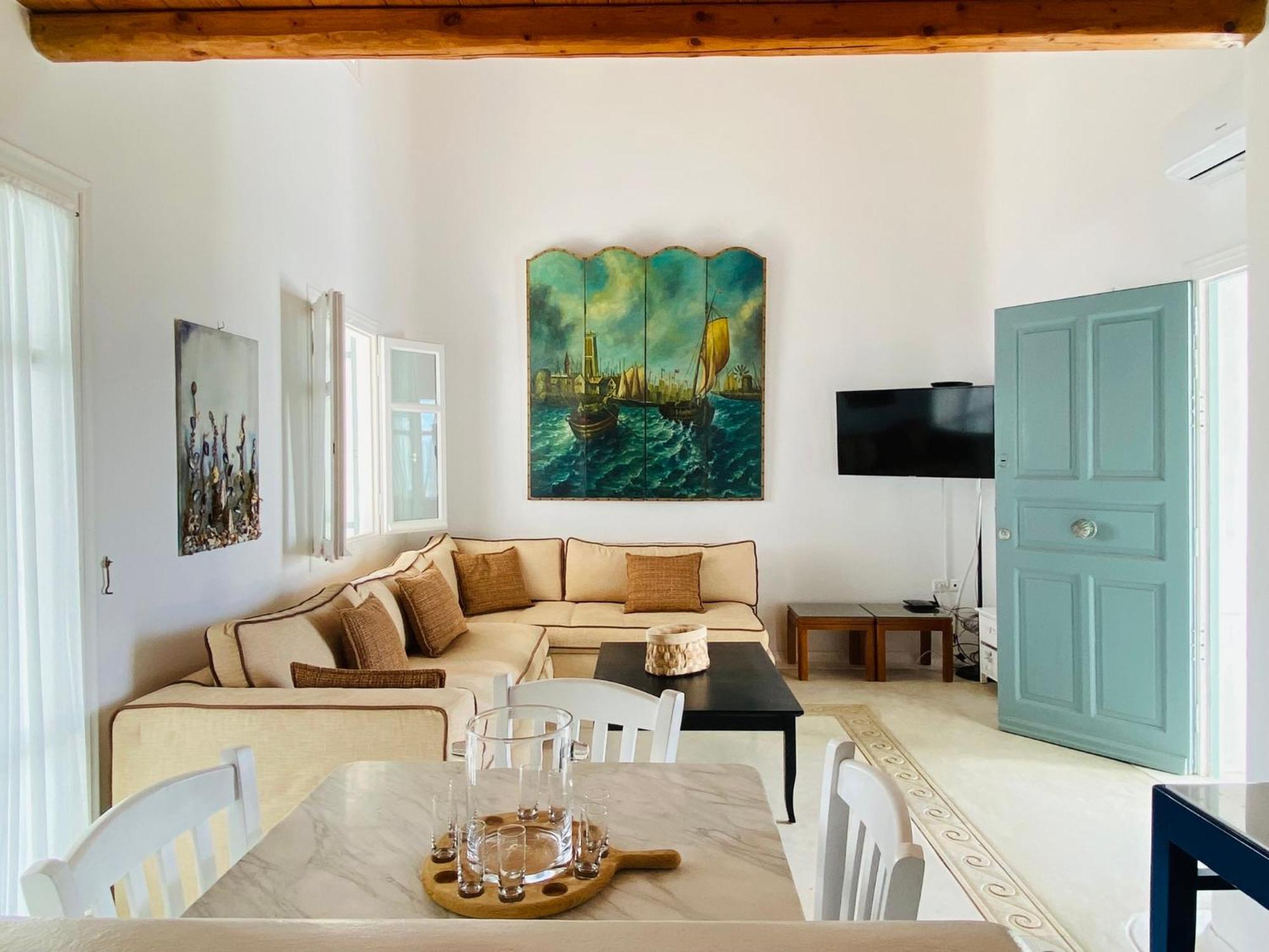 Mykonian Style W Shared Pool Houses & Nighttime Security Guard Ornos  Luaran gambar