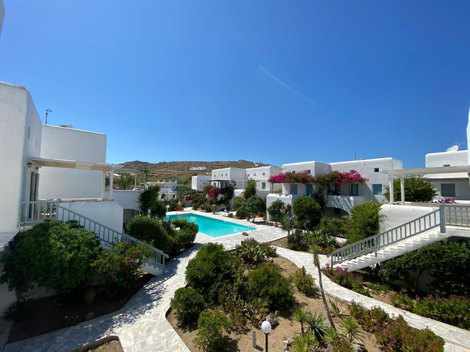 Mykonian Style W Shared Pool Houses & Nighttime Security Guard Ornos  Luaran gambar