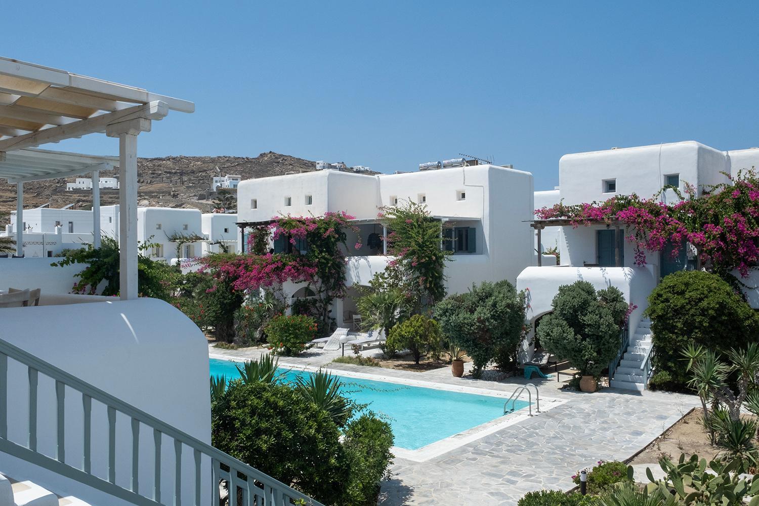 Mykonian Style W Shared Pool Houses & Nighttime Security Guard Ornos  Luaran gambar