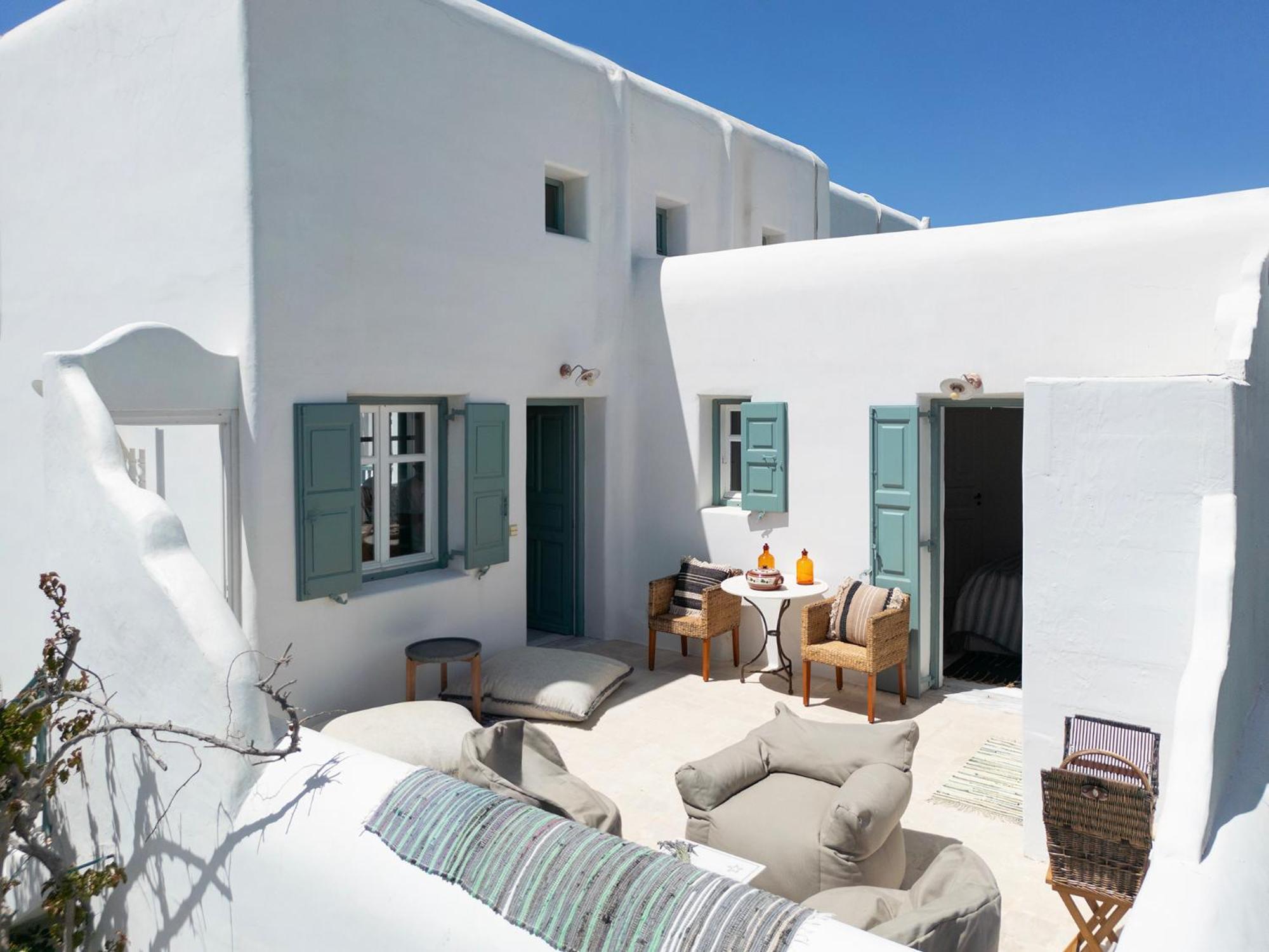 Mykonian Style W Shared Pool Houses & Nighttime Security Guard Ornos  Luaran gambar