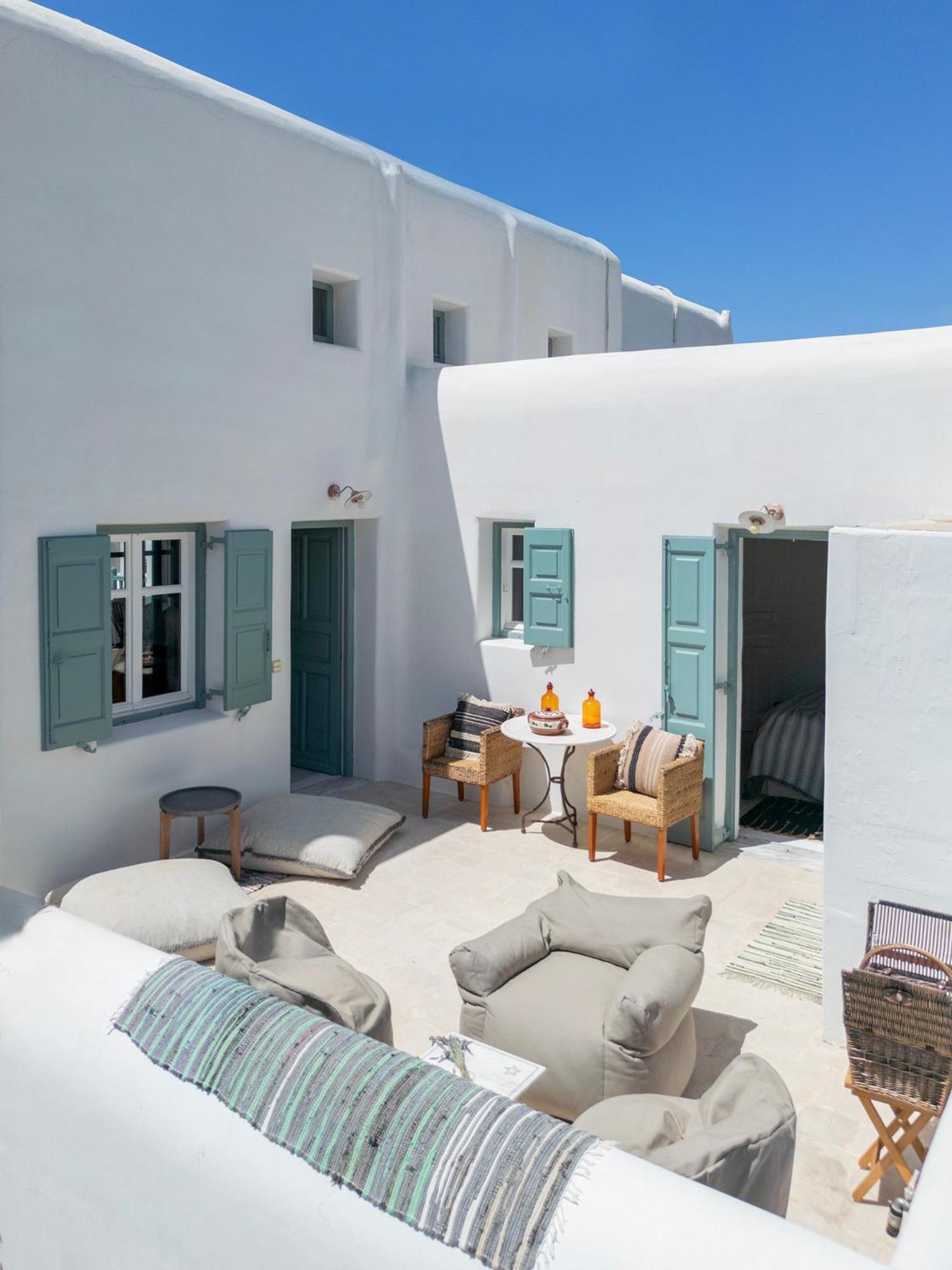 Mykonian Style W Shared Pool Houses & Nighttime Security Guard Ornos  Luaran gambar