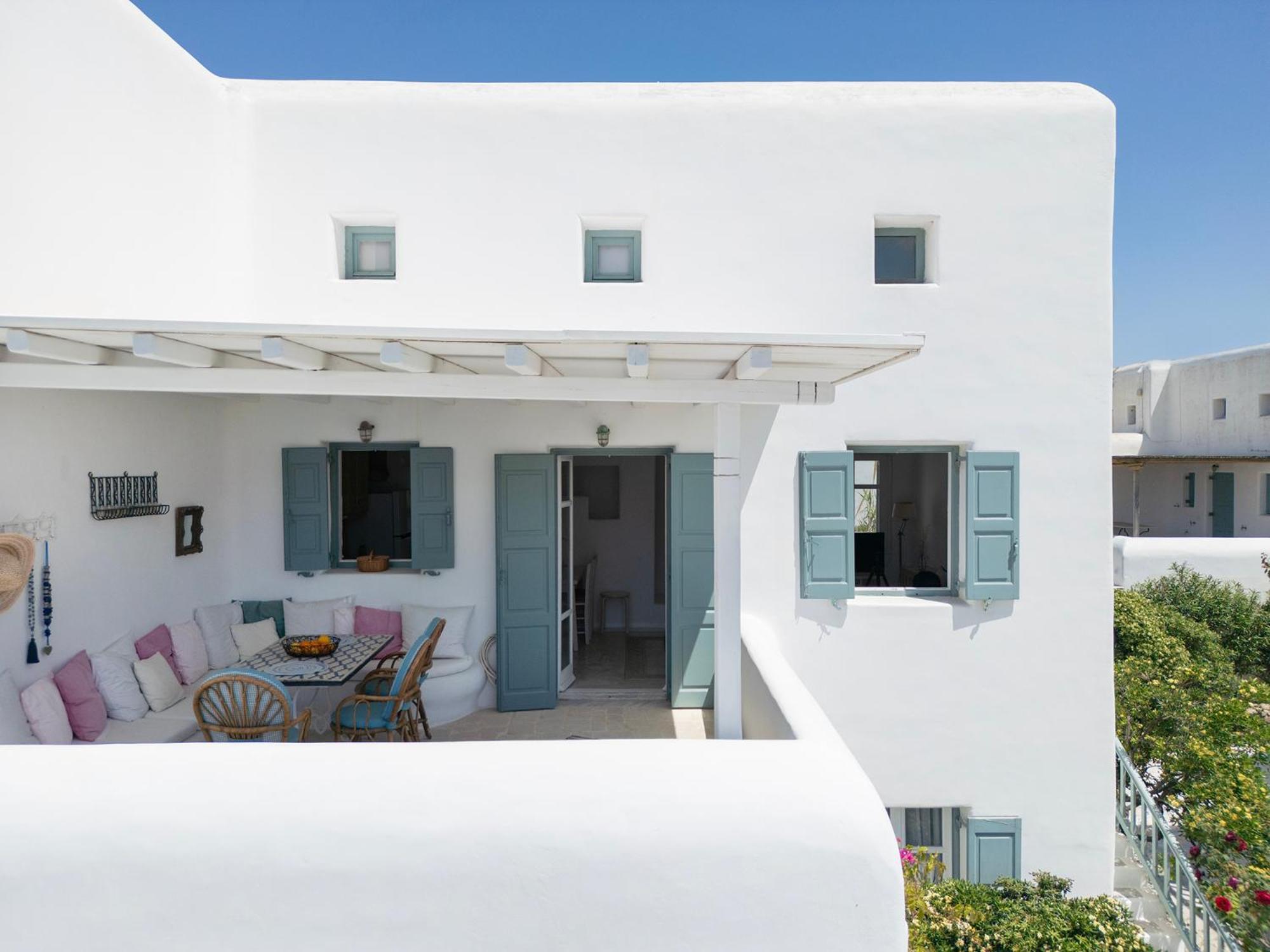 Mykonian Style W Shared Pool Houses & Nighttime Security Guard Ornos  Luaran gambar