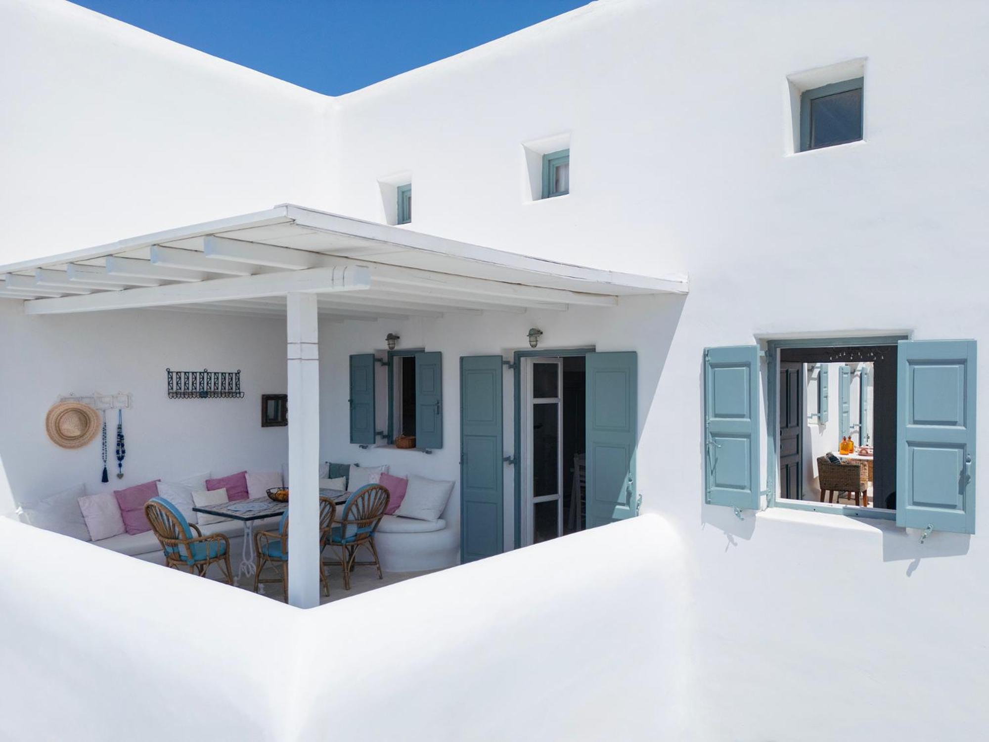 Mykonian Style W Shared Pool Houses & Nighttime Security Guard Ornos  Luaran gambar